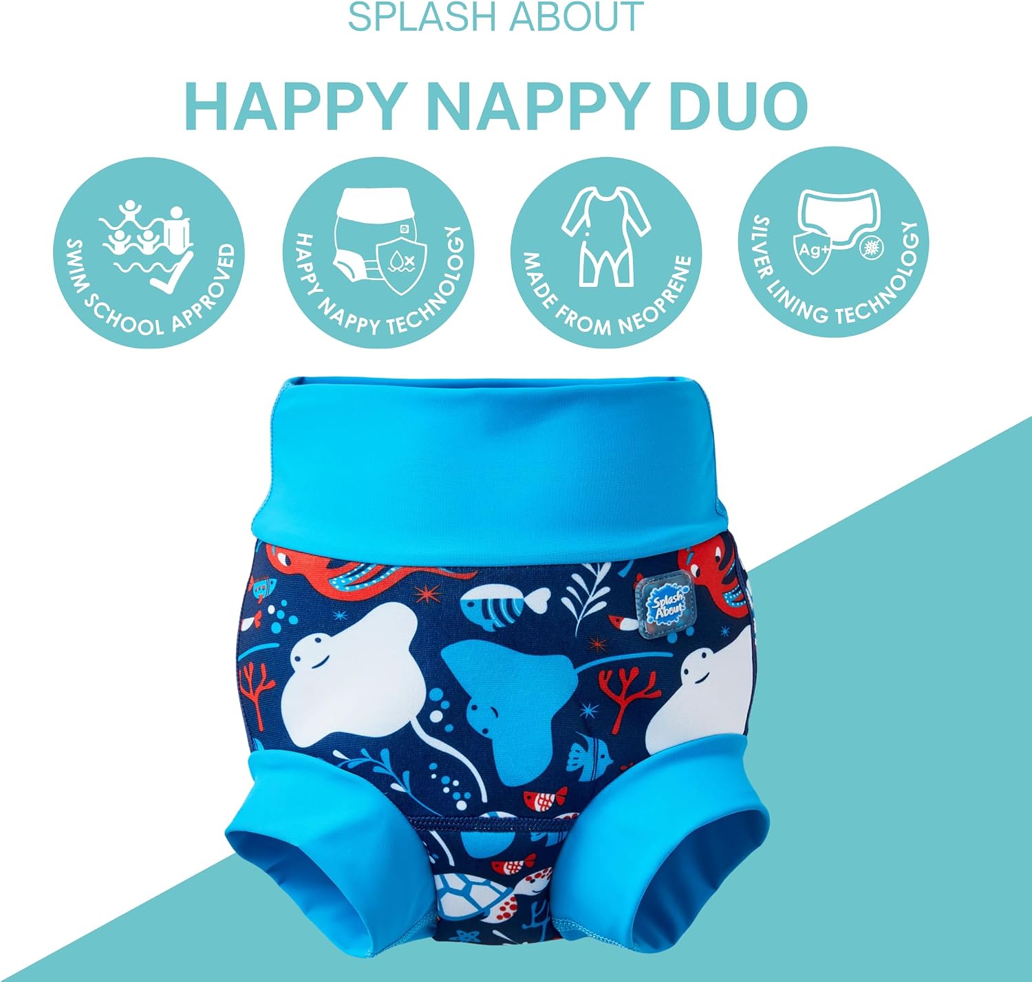 Splash About Happy Nappy Duo, Under the Sea, 0-3 Months