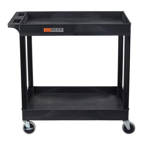 Luxor 32" x 18" Tub Storage Cart 2 Shelves - Black, (EC11-B)