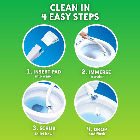 Scrubbing Bubbles Flushable Toilet Wand Refills, Fresh Brush Toilet Cleaner Refill Pads, Cleans Limescale & Fights Odors, Citrus Scent, 20 Count, Pack of 1