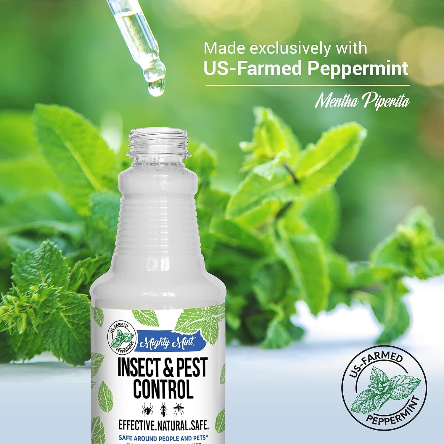 Mighty Mint Peppermint Oil Insect Repellent Spray, 16 oz, Pack of 2