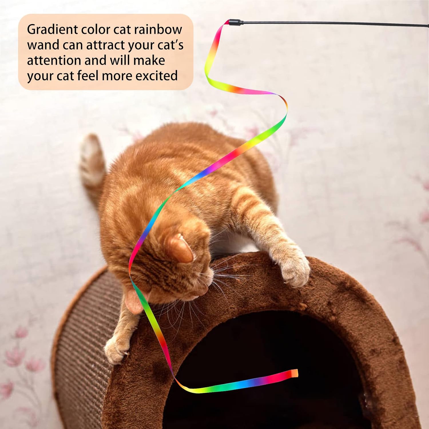 Cat Wand Toys Interactive Kitten Toys for Indoor Cats-2Pcs
