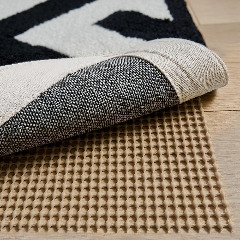 GORILLA GRIP® Slip Resistant Rug Pads for Hardwood Floor, 5x7 Beige