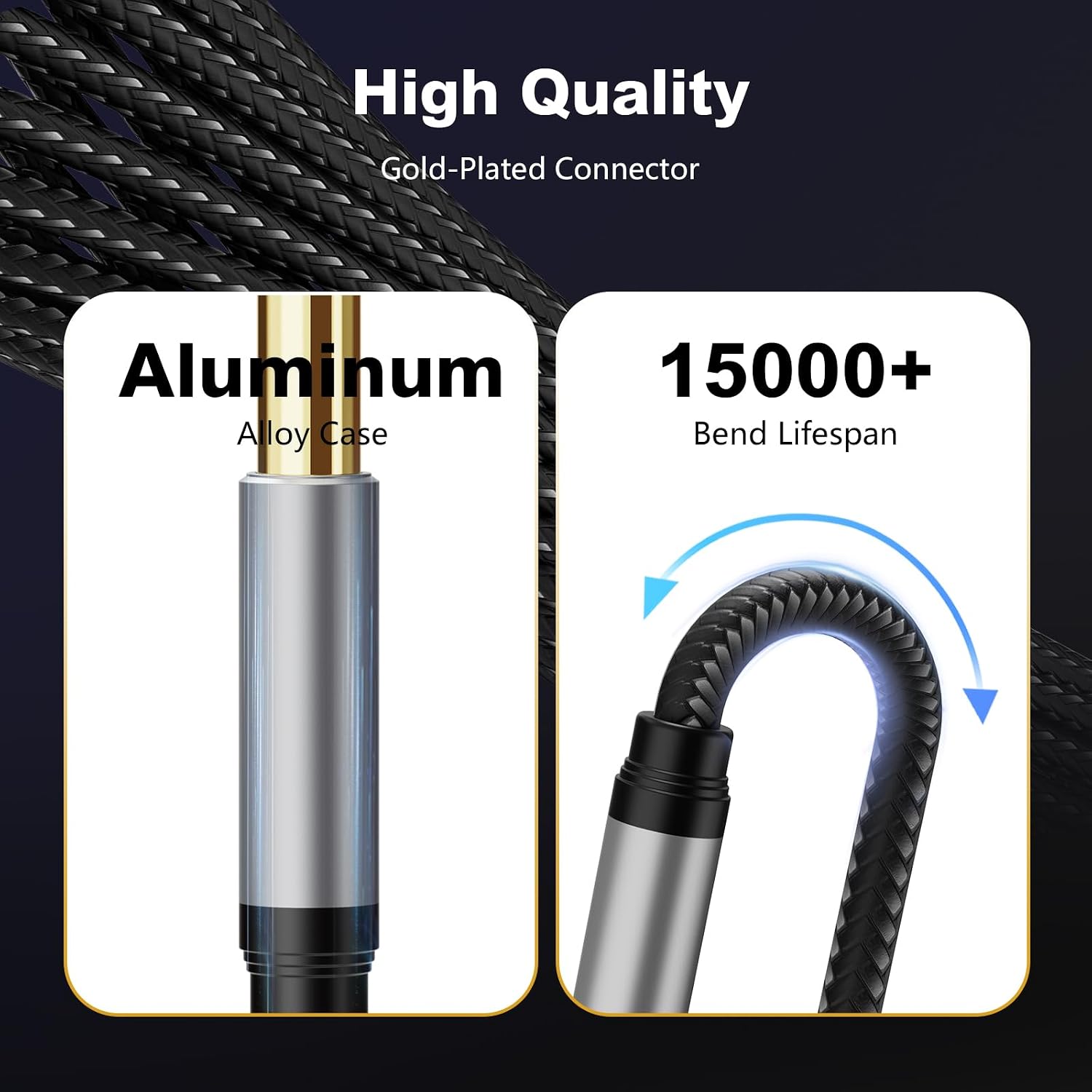 6.35mm Instrument Cable 20Ft,Silver Color Premium 6.35mm Mono Jack 1/4" TS Cable Unbalanced Guitar Patch Cords/Instrument Cable Male to Male with Zinc Alloy Housing and Nylon Braid(20Ft/6M)