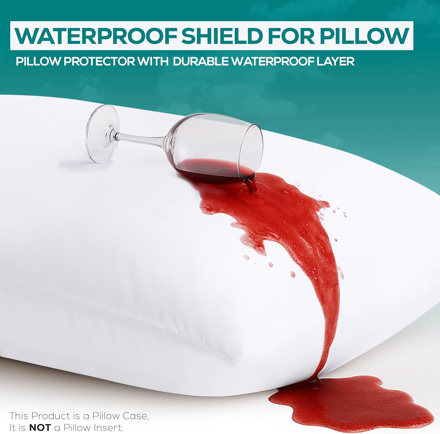 Set of 4 Pillow Protectors with Zipper Standard Size, Pillow Covers