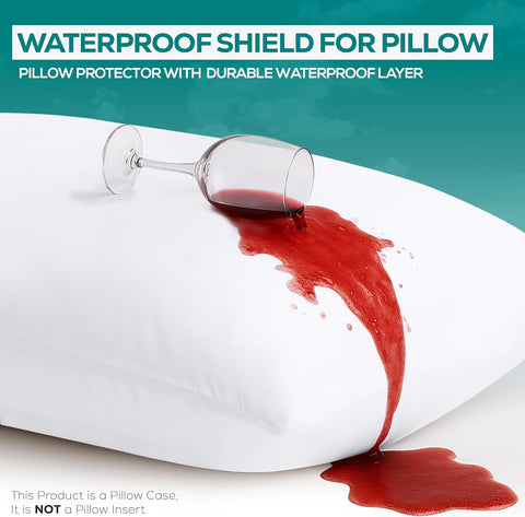 Set of 4 Pillow Protectors with Zipper Standard Size, Pillow Covers