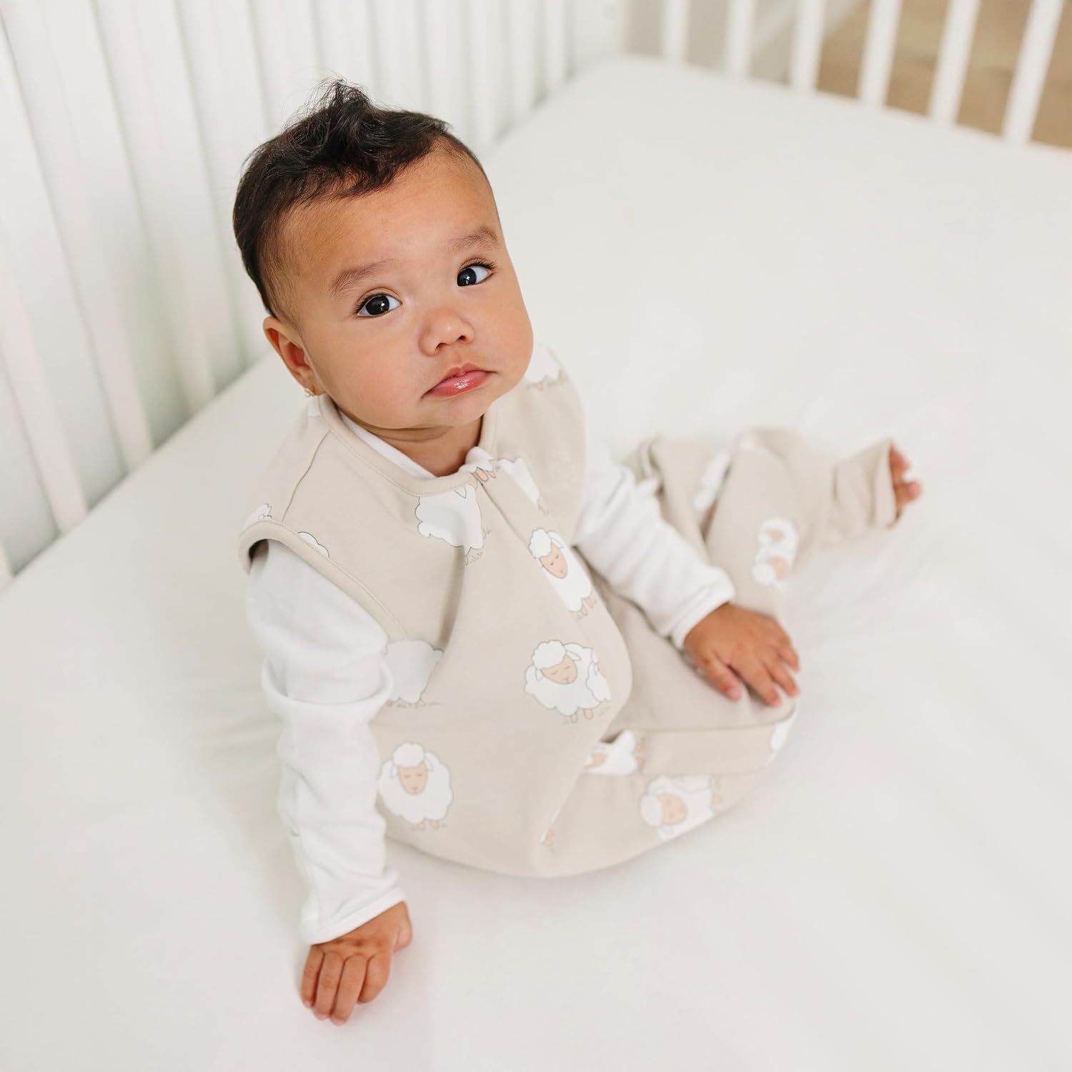 Woolino 4 Season Baby Sleep Bag with Feet Opening, Australian Merino Wool and Organic Cotton, Toddler Sleeping Bag, 18-36mo, Sheep