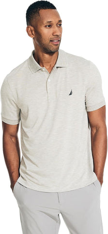 Nautica Men's Classic Short Sleeve Solid Performance Deck Polo Shirt