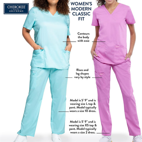 Cherokee Revolution Scrub Jacket for Women Zip Front Stretch