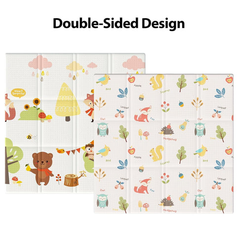 XVISHX Baby Play Mat, 50 x 50 Inch Play Mat Perfect for Use Baby Playpen, Foldable Baby Foam Playmat for Floor, Portable Waterproof Activity PlayMats for Babies, Infants and Toddlers