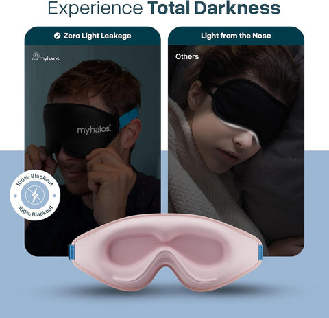 MyHalos® Sleep Mask for Men and Women, 3D Blackout Eye Masks for Sleep