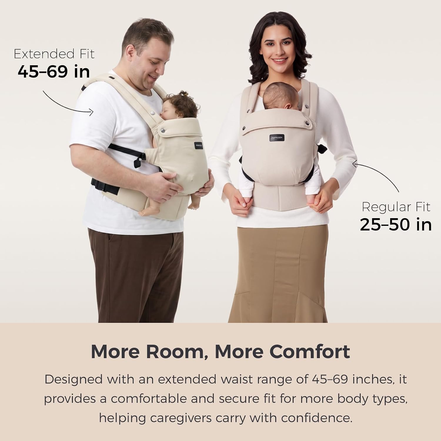 Momcozy PureHug Baby Carrier - Ergonomic, Cozy and Lightweight (Plus Size)