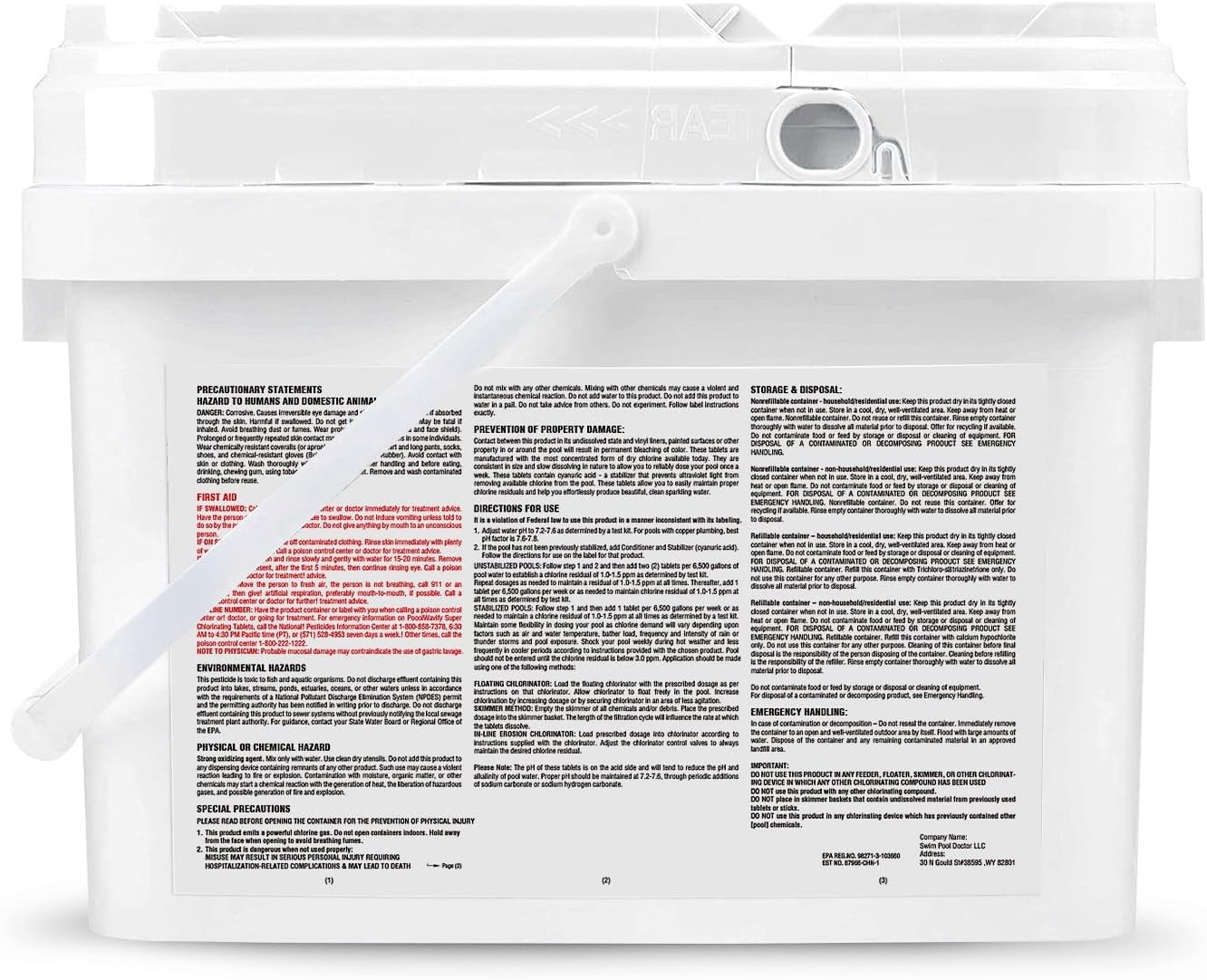 5LBs 1 inch Chlorine Tablets for Swimming Pools & Spas Slow Dissolving