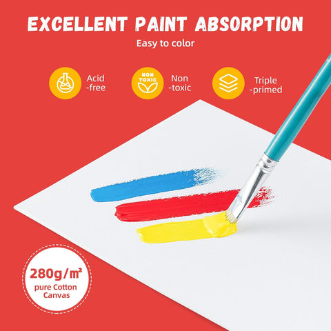 Simetufy 16 x 20 inch 5 Pack Canvas Panels Large Painting Canvas Boards -