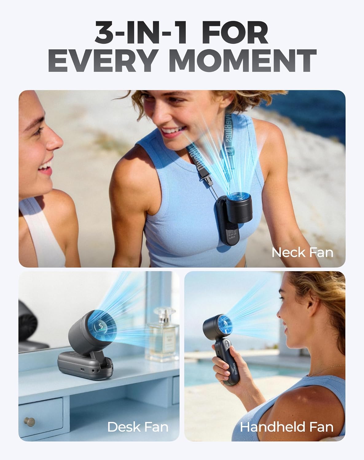 Diveblues Mini Portable Handheld Turbo Fan 27ft/s, 4000mAh Battery