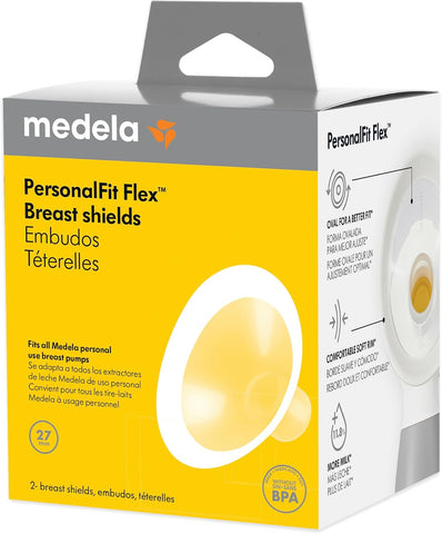 Medela PersonalFit Flex Breast Shield for Most Medela Pumps, L-27mm, 2Ct