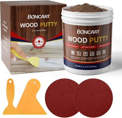 Boncart Wood Filler, 9.87 OZ Walnut Wood Putty
