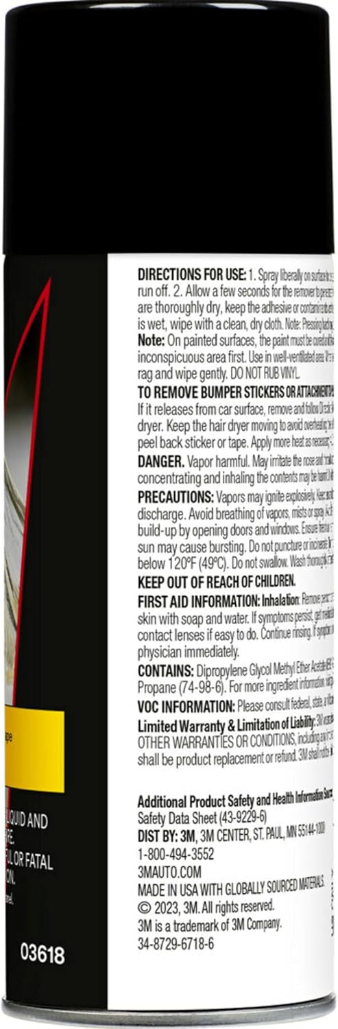 3M Adhesive Remover 12 oz (Pack of 6) – Low VOC, CARB Compliant, Fast-Acting Residue-Free Solvent Removes Adhesives, Stickers, Tape, Tar & Wax – Safe on Automotive Paint, Glass & Vinyl