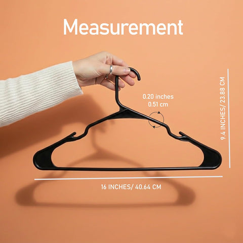 Utopia Home Plastic Hangers 20 Pack – Space Saving Clothes Hanger Black
