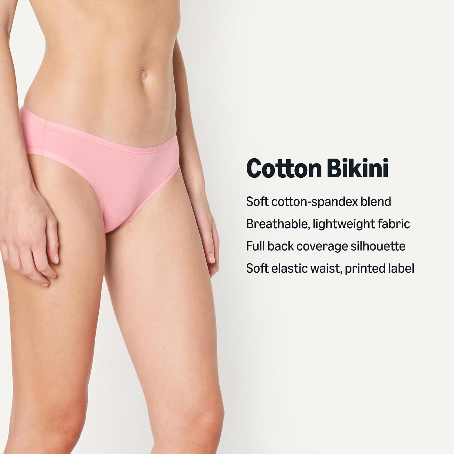 Amazon Essentials Women's Cotton Spandex Bikini Brief Underwear (Available in Plus Size)