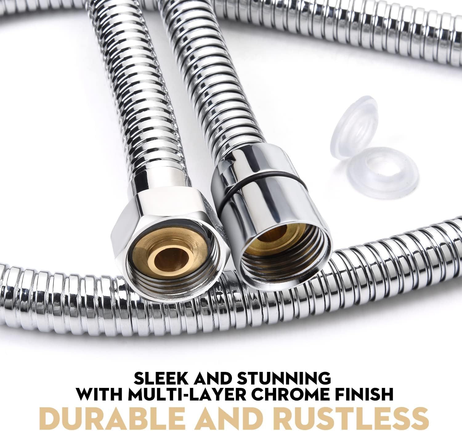 Blissland Shower Hose, 59 Inches Long Stainless Steel Handheld Shower Head Hose with Brass Insert and Nut - Durable and Flexible