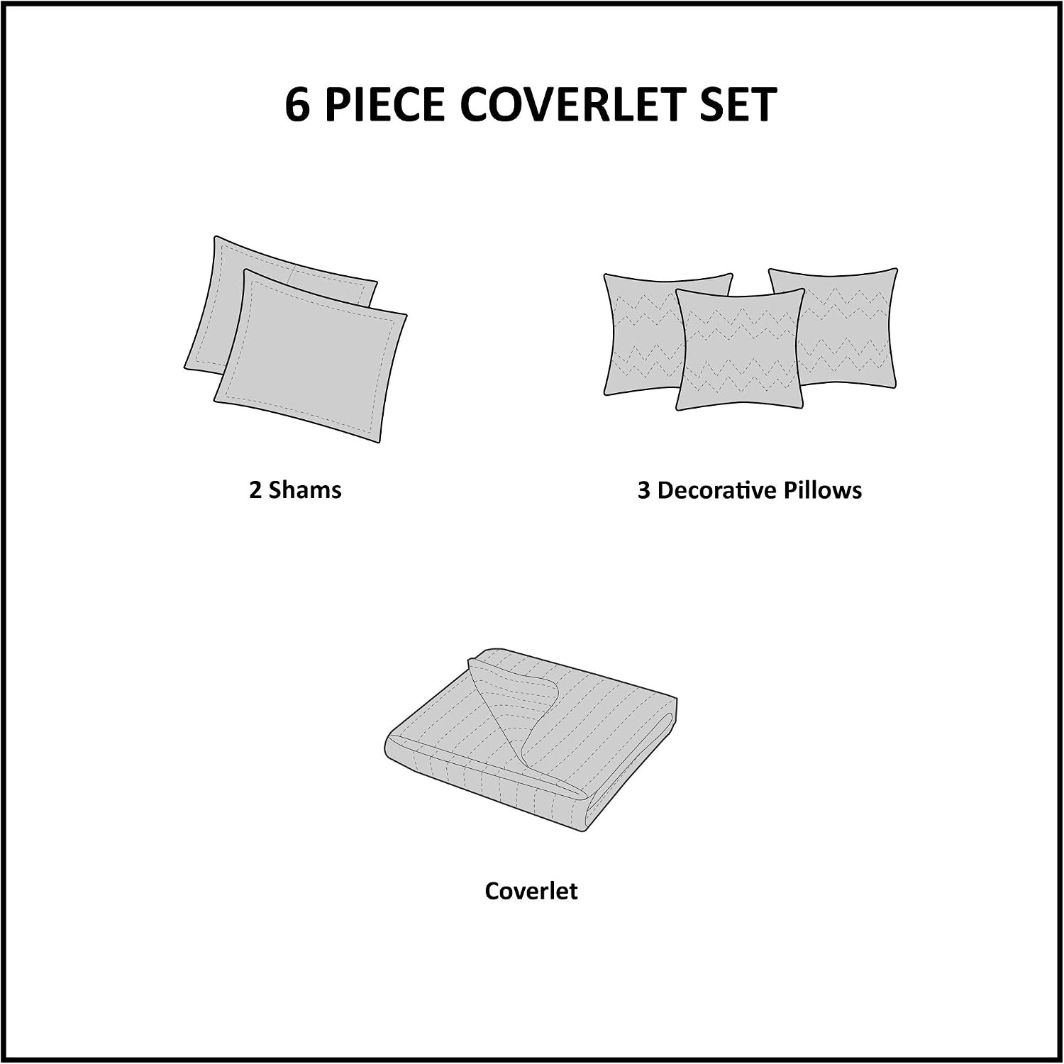 Madison Park Cottage Coastal Quilt Set, 6PC King/Cal King Coverlet