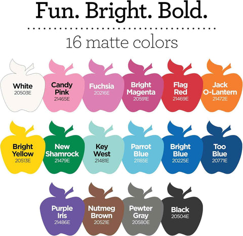 Apple Barrel, Vibrant Spectrum Collection Acrylic Craft Paint, Promoabiii, each, 16 assorted matte colors, 2 Fl Oz, 16 Count