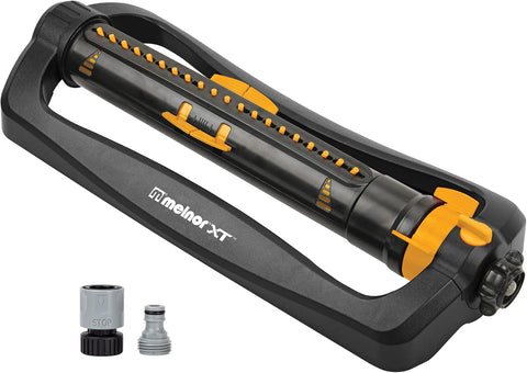 Melnor XT Oscillating Sprinkler, 4500 Sq Ft: Flow, Width & Range Adjust