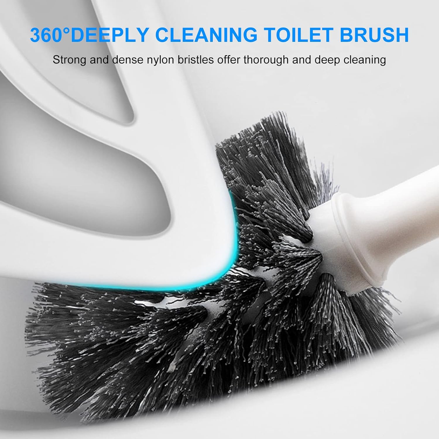 SetSail Toilet Brush and Plunger Set, Semi-Hidden Toilet Plungers, White