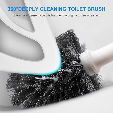 SetSail Toilet Brush and Plunger Set, Semi-Hidden Toilet Plungers, White