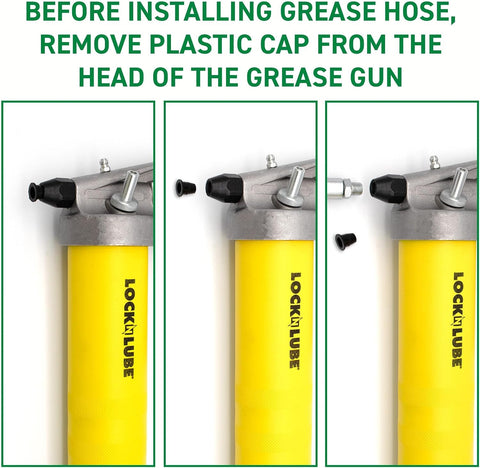 LockNLube Premium Pistol Grip Grease Gun with 20" Hose, Inline Swivel, and our patented LockNLube® Grease Coupler