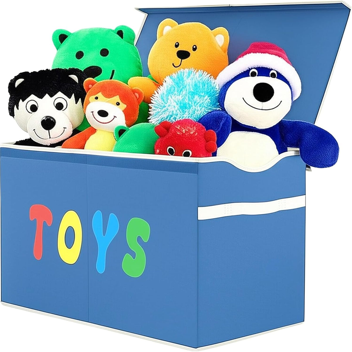 YOLOXO Toy Box Chest, Collapsible Sturdy Storage Bins with Lids, Extra Large Kids Toy Storage Organizer Boxes Bins Baskets for Kids, Boys, Girls, Nursery Room, Playroom, Closet (Classical Blue)