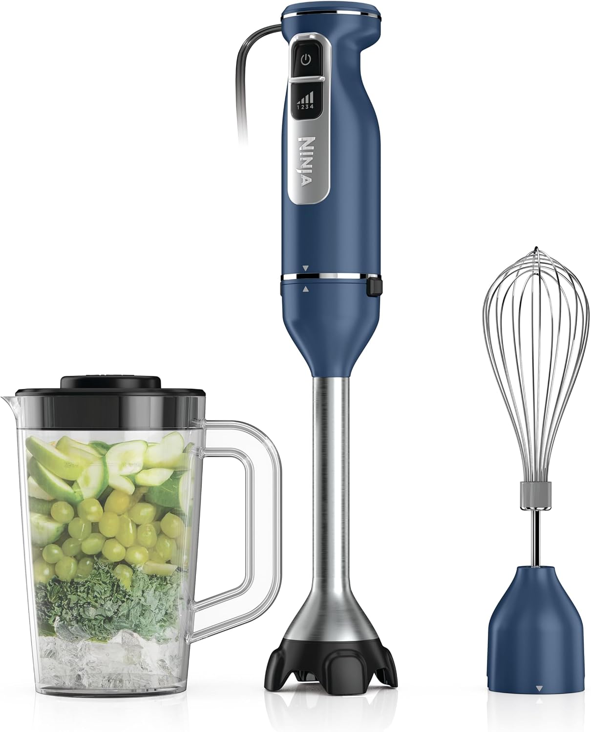 Ninja Immersion Blender & Whisk, 4 Speeds, 4oz Cup, Deep Navy, CI201ND