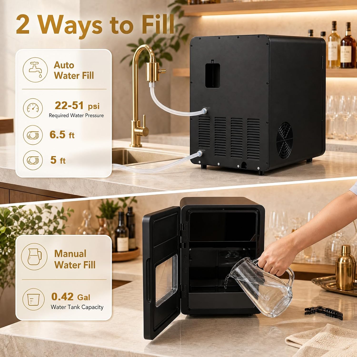 ARLIME Countertop Sphere Ice Maker Machine, 2" Ice Ball Maker