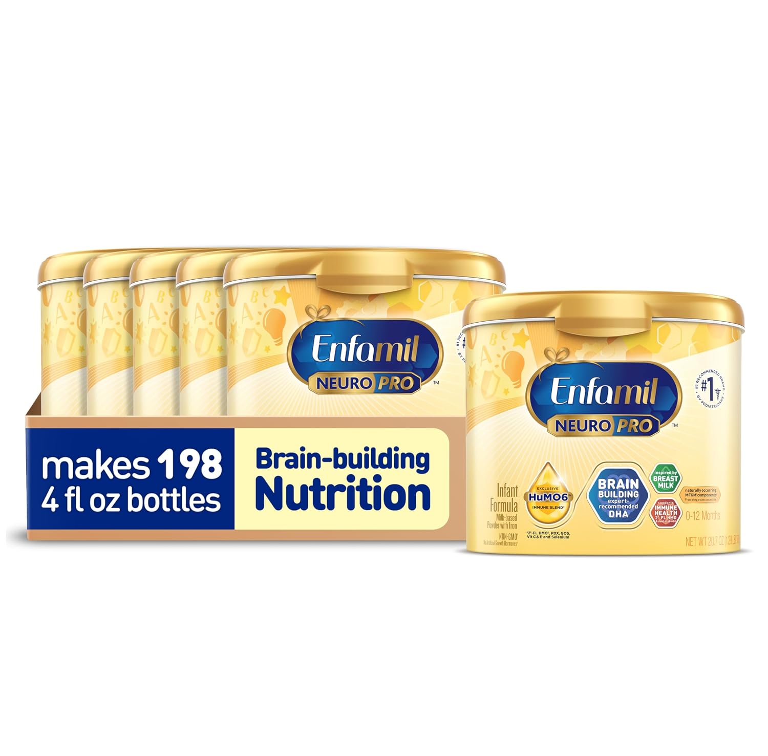 Enfamil NeuroPro Baby Formula Brain Building Duo DHA & MFGM, 20.7 Oz , 6 CT