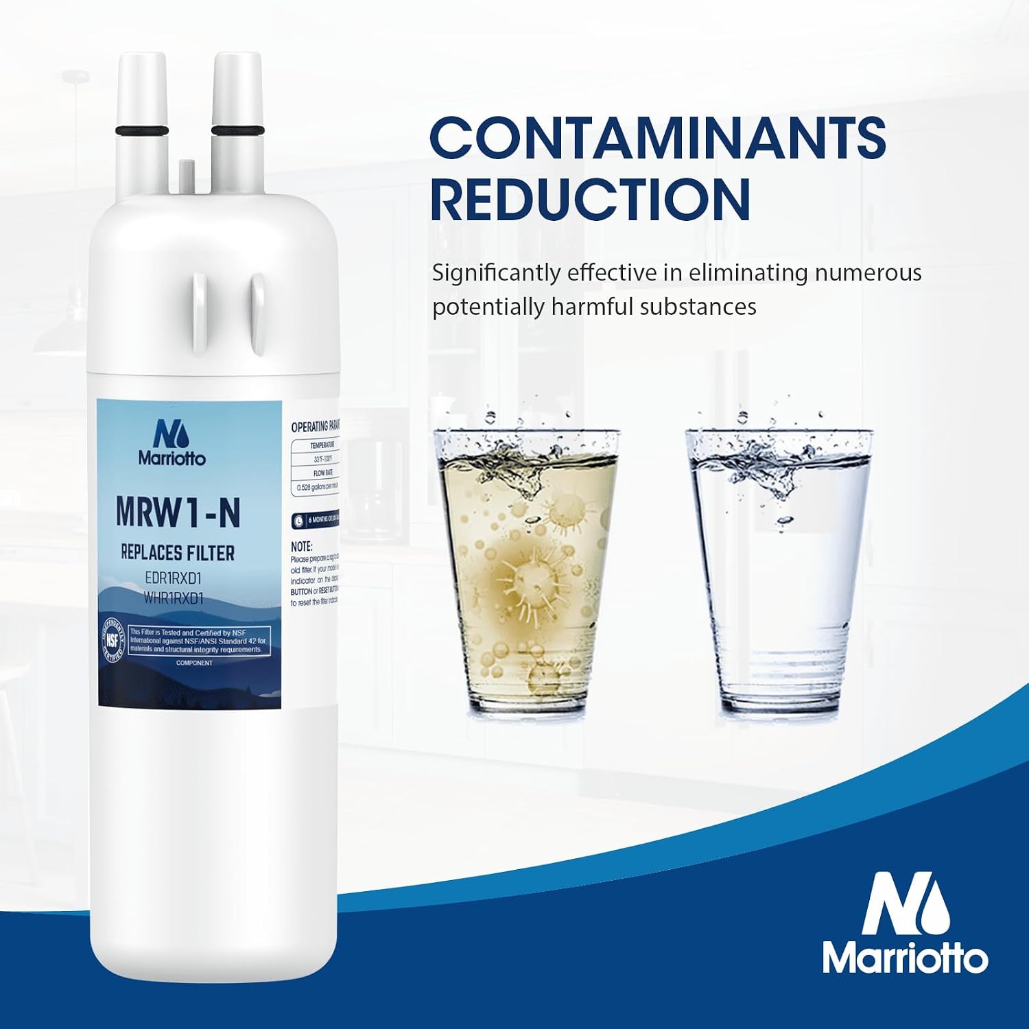MARRIOTTO EDR1RXD1 Water Filter Compatible with Filter 1,3 Pack