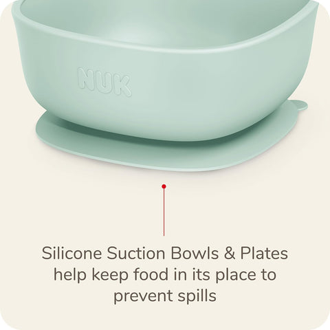 NUK Silicone Baby Spoons, Durable Silicone Material, Easy to Hold & Feed, Dishwasher-Safe, BPA-Free, Pack of 3