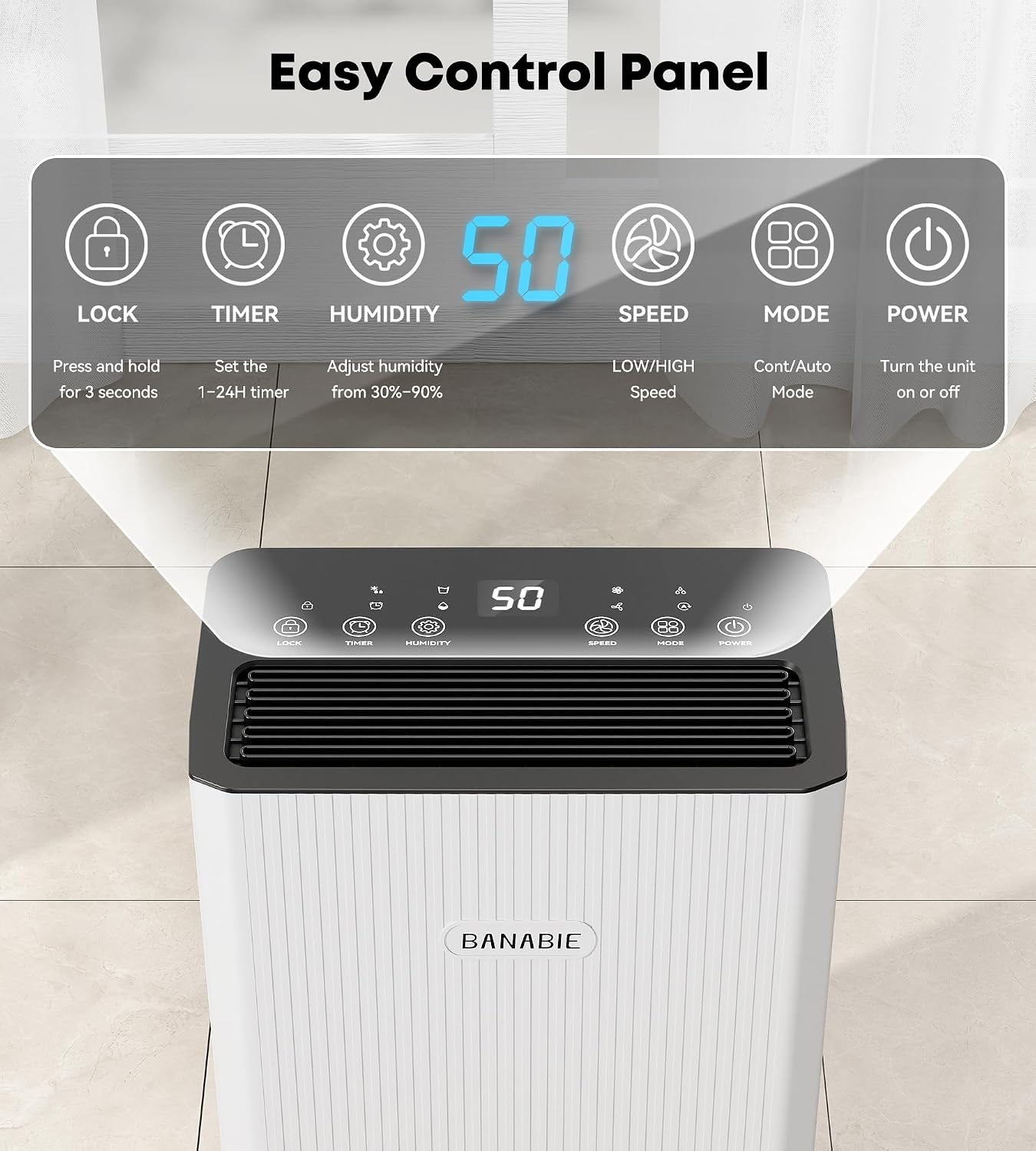 32pints 2500 Sq.Ft Dehumidifier for Basement