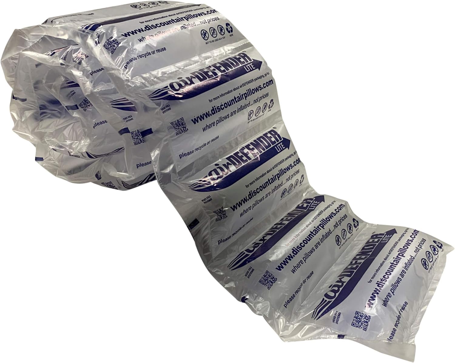 165 count 4x8 airDEFENDER air pillows 20 gallon 2.66 cubic feet void fill cushioning shipping packing package