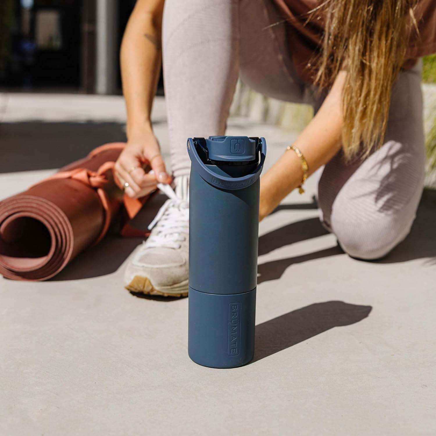 BrüMate Rise 35oz Water Bottle With 100% Leakproof Covered Silicone Straw | Insulated Stainless Steel Water Bottle With Removable Straw | Fast Flow | Soft Sip Silicone Spout | BPA-Free (Dark Aura)