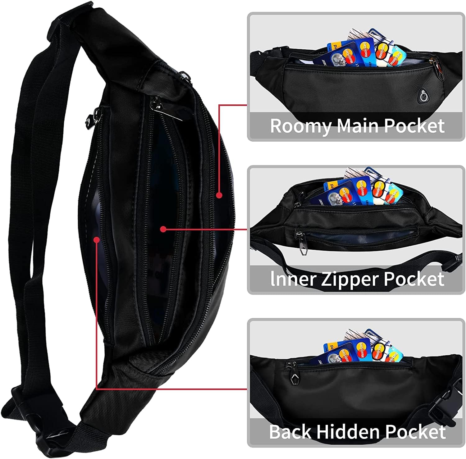 Fanny Packs for Men and Women Water-Repellent Sports Waist Pack Bag