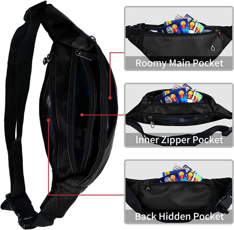 Fanny Packs for Men and Women Water-Repellent Sports Waist Pack Bag