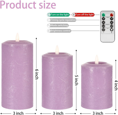 ANGELLOONG Purple Flameless Candles for Halloween Decoration Lavender Decor