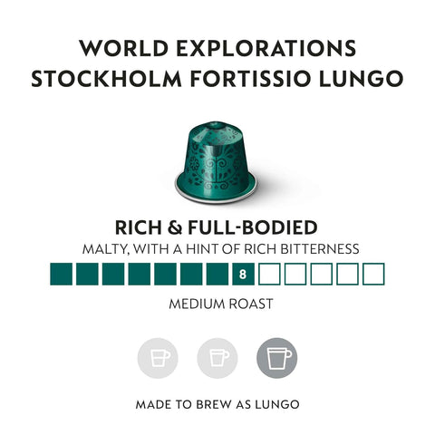 Nespresso Original, Stockholm Fortissio Lungo, 50-Count Coffee Pods