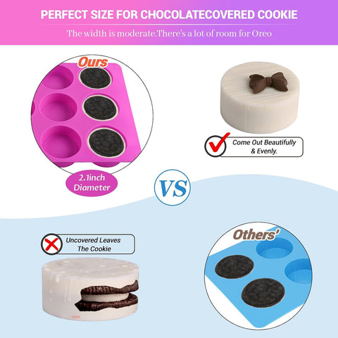 Sakolla 3 Pcs Round Chocolate Cookie Molds, 2.1 Inch Cylinder Silicone Mold