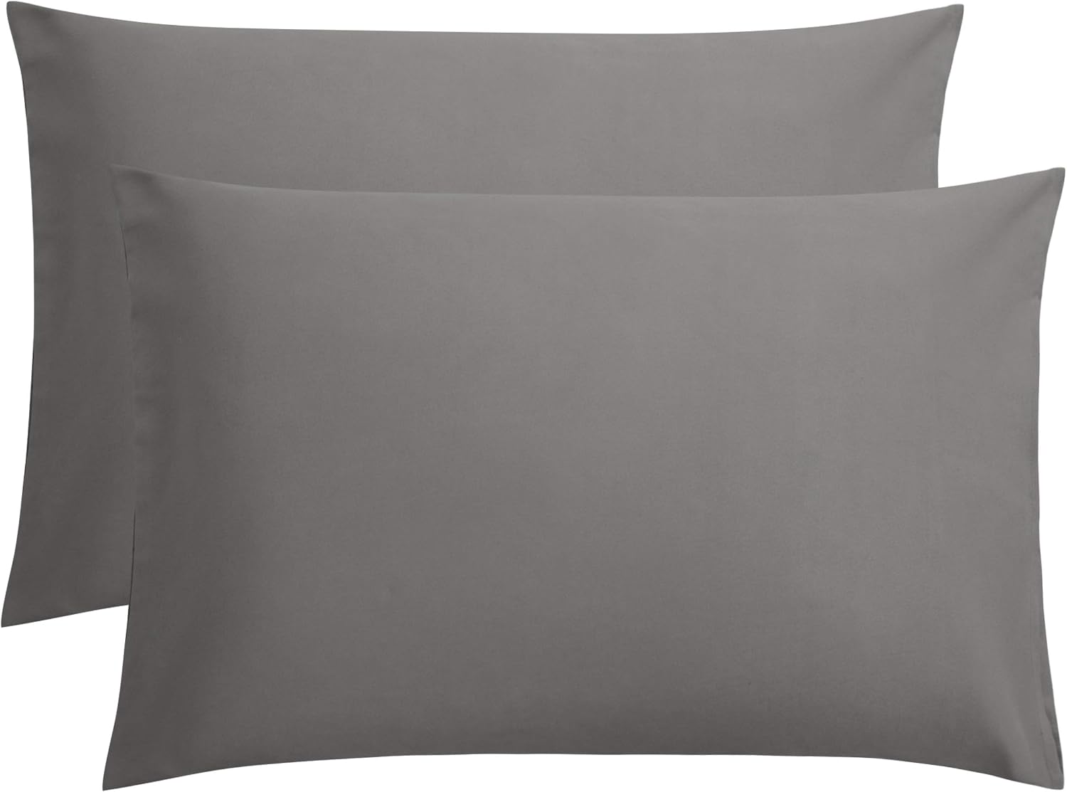 FLXXIE 2-Pack Microfiber Queen Pillow Cases, Envelope Closure, Dark Grey