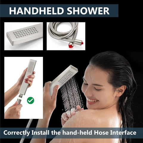 Aolemi Shower Faucet Set with Handheld Brushed Nickel 8 Inch Head