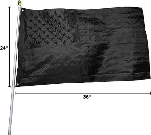 Black American Flag 2x3 ft: Heavy Duty Outdoor US Flag Made from Nylon