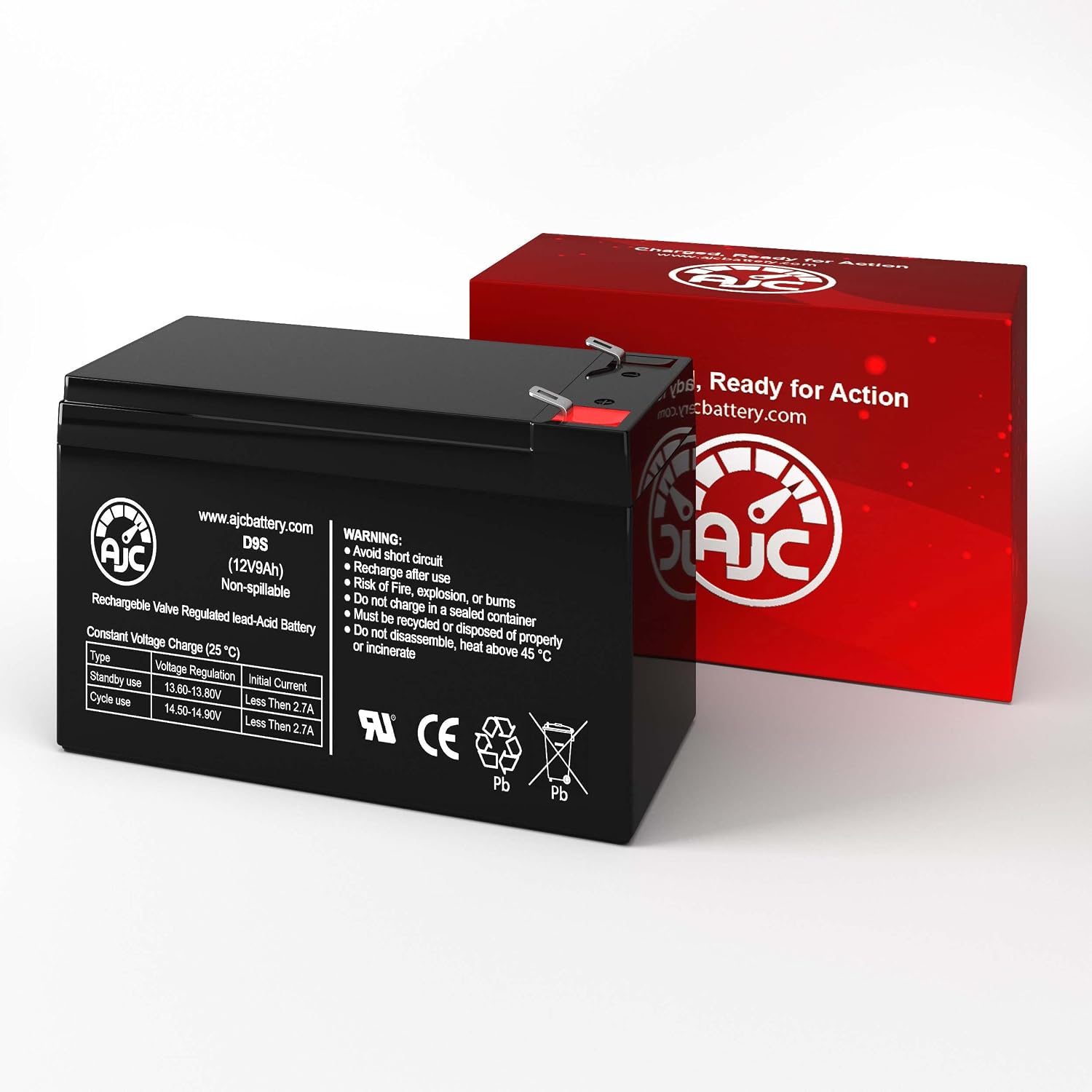 AJC Battery Compatible with Werker WKA12-9F2 12V 9Ah UPS Battery