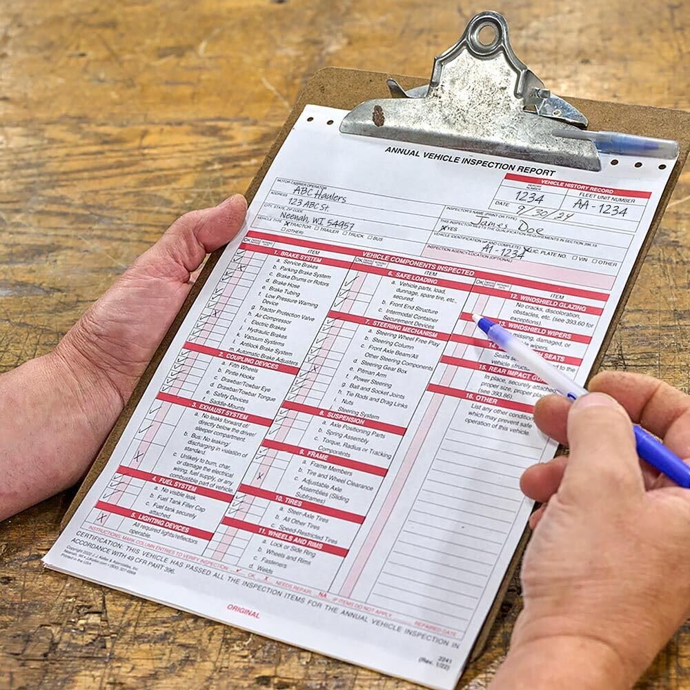 J. J. Keller Annual Vehicle Inspection Report Form and Label, 5 Pack
