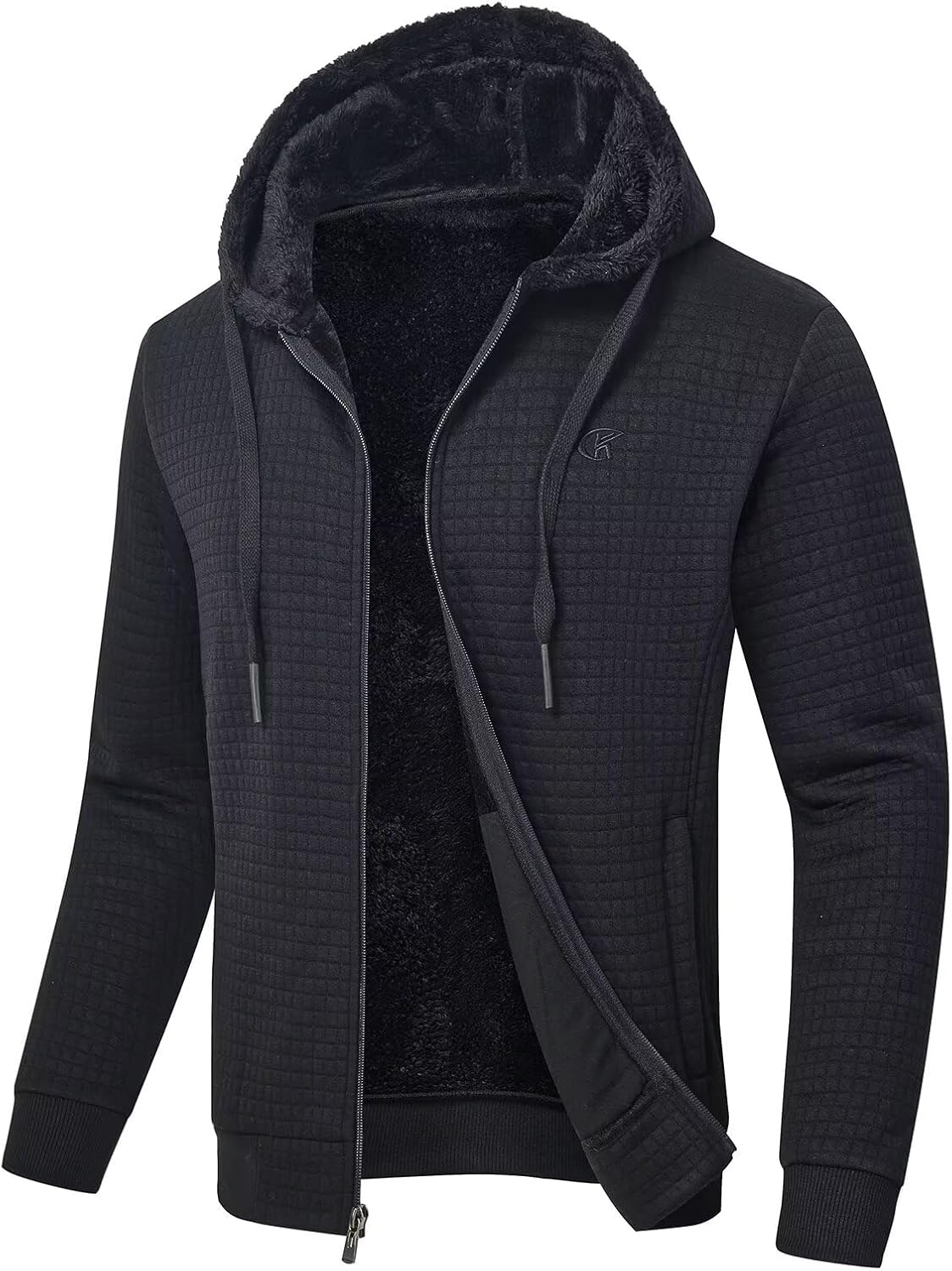 yuyangdpb Men's Zip Up Hoodie Heavyweight Fleece Sherpa Lined Sweatshirt Jackets Winter Warm Coats